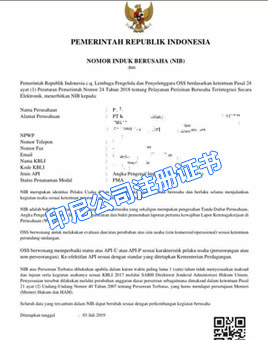 印尼公司注册证书