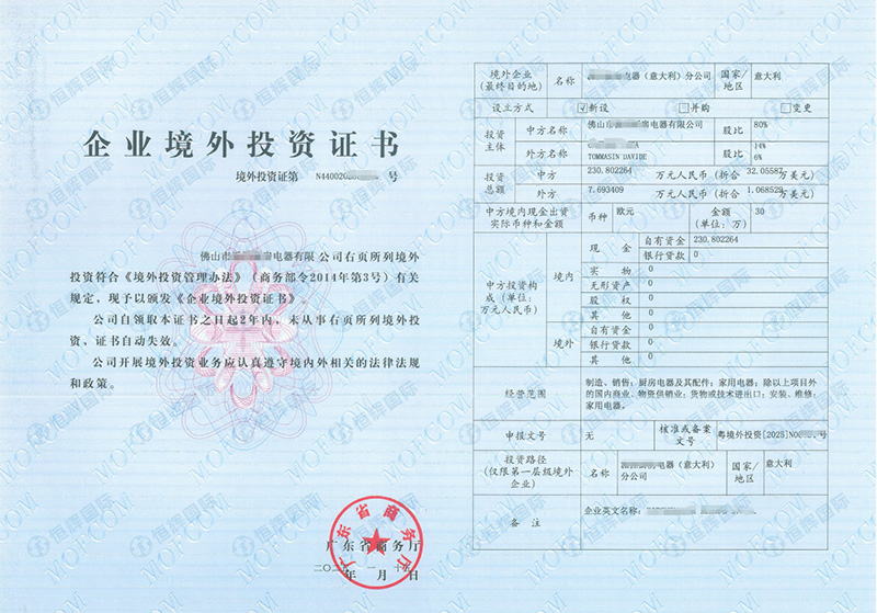 ODI备案成功案例