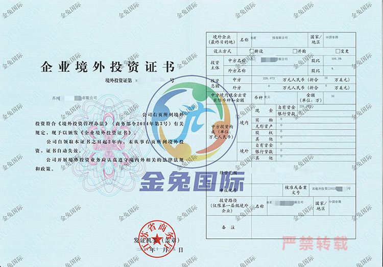 苏州ODI境外投资备案成功案例