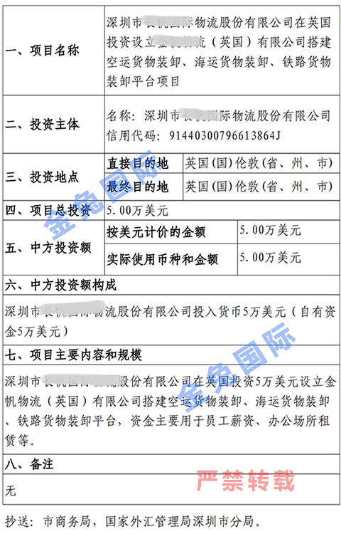 英国公司ODI境外投资备案成功案例