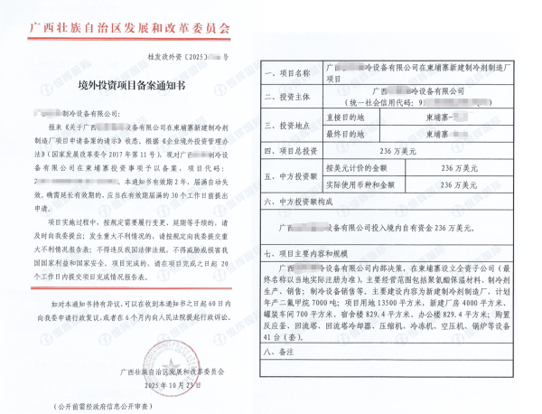 企业出海新设境外ODI备案案例：合规备案+资金出境一站式服务