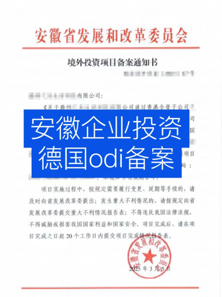 安徽odi备案案例